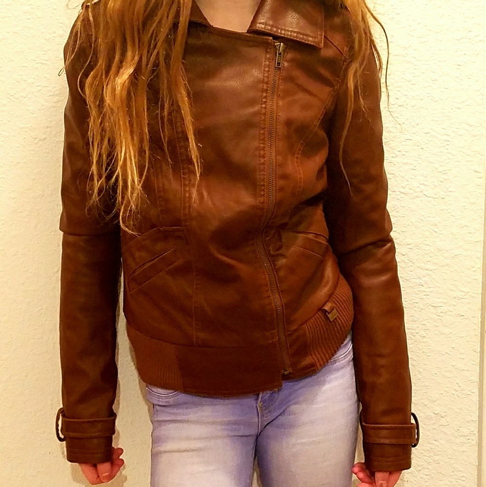GRG Outerwear Leather Motorcycle Jacket